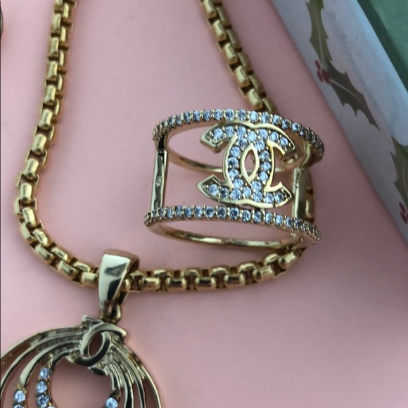 Channel gold bathed set - Picture 2 of 4